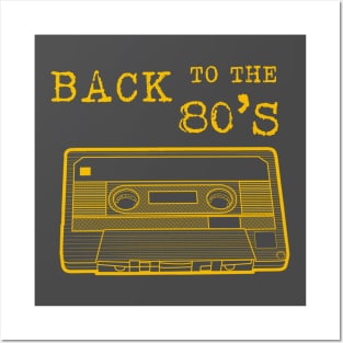 BACK TO THE 80s /yellow version Cassette Tape Vintage Music Posters and Art